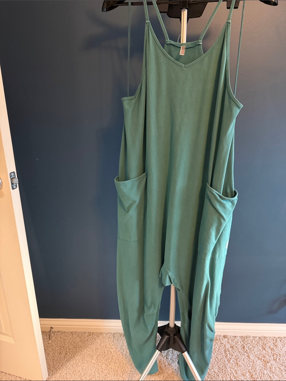 Free people movement Green Women's Casual Pocket Jumpsuit Dress